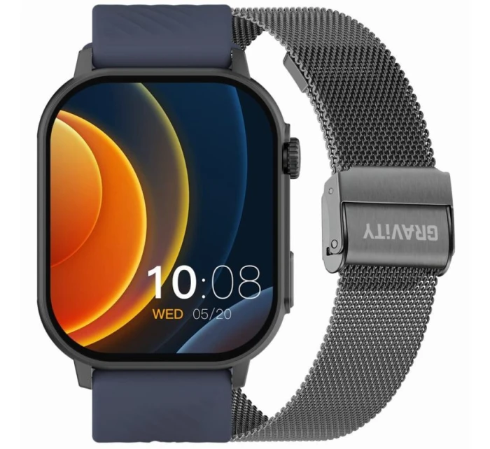 Inteligentné hodinky Gravity GT15-4 Blue Silicone Strap + Titanium Bracelet Inteligentné hodinky Gravity GT15-4 Blue Silicone Strap + Titanium Bracelet