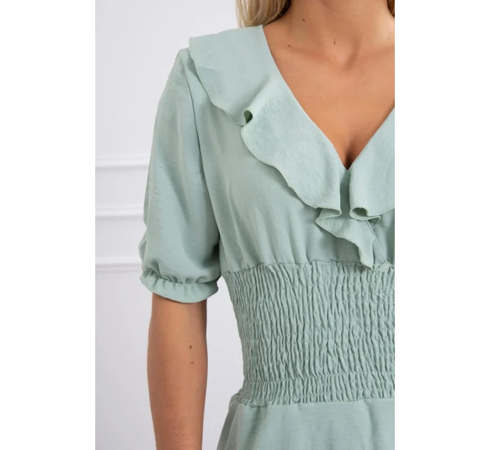 Tmavo mätové šaty do pása Tmavo mätové šaty do pása