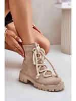 Ocieplane Botki Z Eko Zamszu Na Zamek Jasnobeżowe Caellita Ocieplane Botki Z Eko Zamszu Na Zamek Jasnobeżowe Caellita