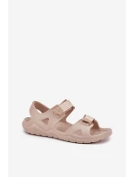 Piankowe Sandały Damskie Na Platformie Big Star RR274A515 Beżowe