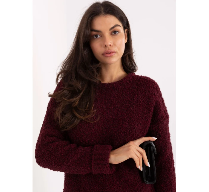 Sweter MI SW model 21749825 bordowy - FPrice Sweter MI SW model 21749825 bordowy - FPrice