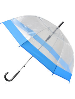 Semiline Dlhý priehľadný dáždnik s automatickým otváraním 2507-4 Transparent/Blue