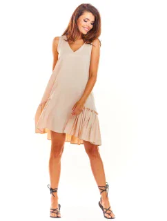 Dámske šaty A285 Béžová - Awama