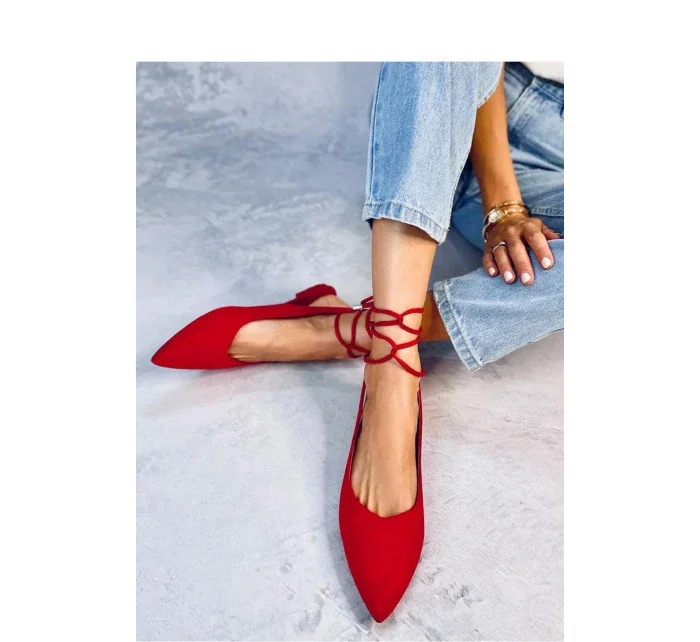 Dámské balerínky model 20091033 Červená - SEASTAR Dámské balerínky model 20091033 Červená - SEASTAR