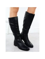 Dámské černé kožené boty model 21905312 - JEZZI