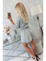 Šaty s flitrovým vreckom šedé Šaty s flitrovým vreckom šedé