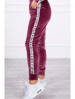 Velúrová súprava s nápisom Queen tmavo ružová Velúrová súprava s nápisom Queen tmavo ružová