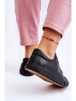 Damskie Skórzane Wiązane Klasyczne Trampki Czarne Misima Damskie Skórzane Wiązane Klasyczne Trampki Czarne Misima