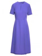 S361 Šaty so záhybmi na bokoch - fialové S361 Šaty so záhybmi na bokoch - fialové