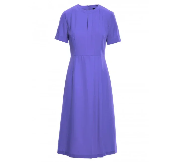 S361 Šaty so záhybmi na bokoch - fialové S361 Šaty so záhybmi na bokoch - fialové