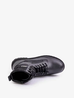 Pánske kožené členkové topánky Trapper Insulated Big Star Black