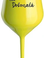 PANÍ DOKONALÁ - žlutá nerozbitná sklenice na víno 470 ml