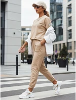 Dámsky teplákový komplet RIZNA beige FashionStreet AY1035