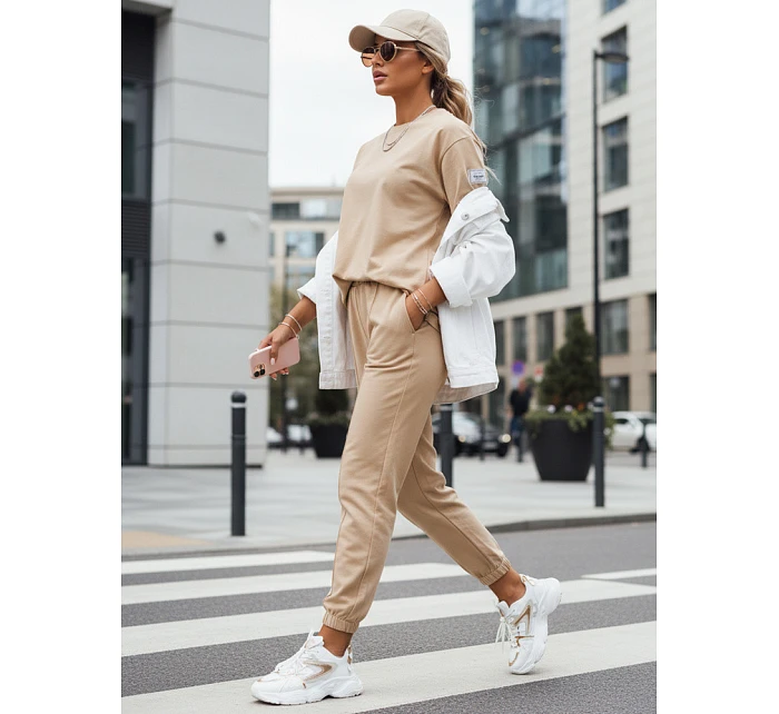 Dámsky teplákový komplet RIZNA beige FashionStreet AY1035