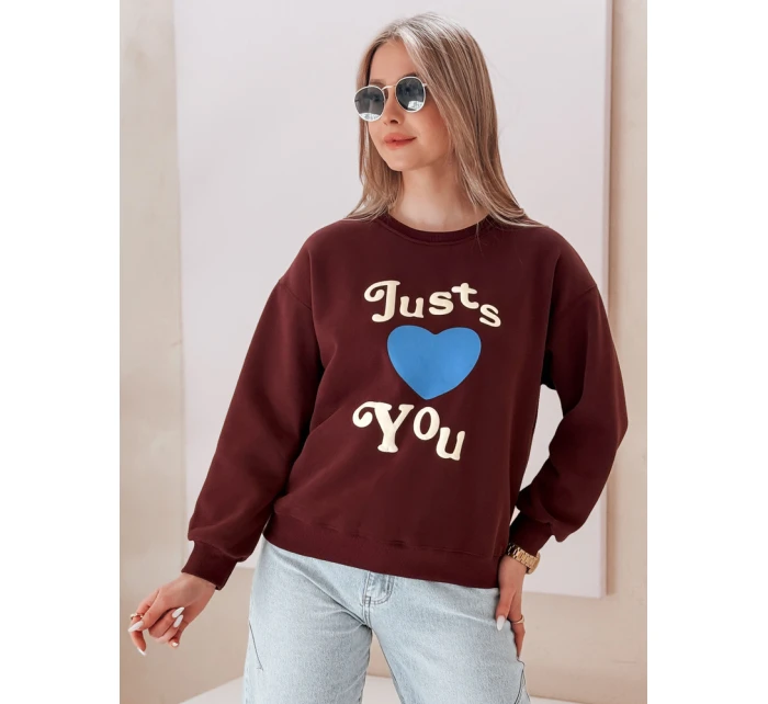 Dámská mikina s potiskem LOVE vínová Dstreet model 21988183 - FashionStreet