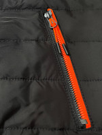 Čierno-grafitová dámska bunda z rôznych spojených materiálov (8M916-392)