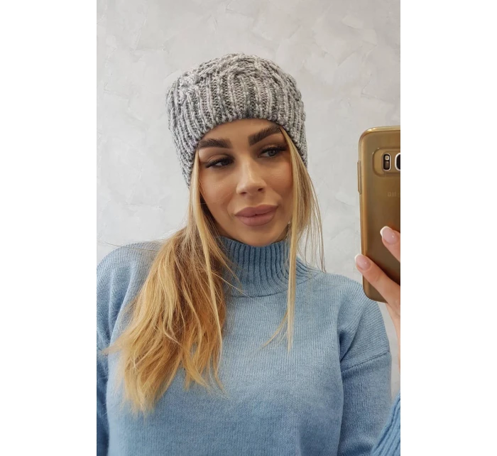 Fleecová čiapka Adela K282 svetlo šedá + fialová Fleecová čiapka Adela K282 svetlo šedá + fialová