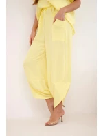 Komplet z viskózy model 22018674 + kalhoty žlutý - K-Fashion