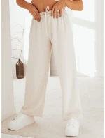 Dámské široké kalhoty light beige model 21972563 - Dstreet