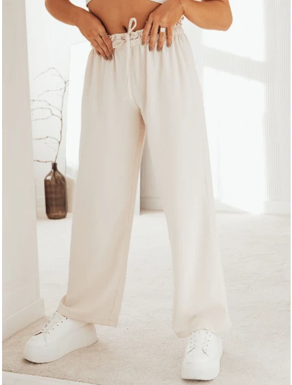 Dámské široké kalhoty light beige model 21972563 - Dstreet