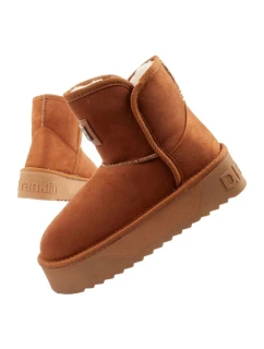 D.Franklin dámske snehové topánky zimné módne kožušinové zateplené topánky hnedé dámske