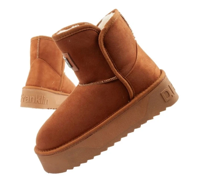 D.Franklin dámske snehové topánky zimné módne kožušinové zateplené topánky hnedé dámske