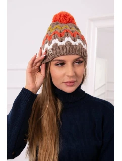 Dámska čiapka Laila K283 dark beige+kiwi