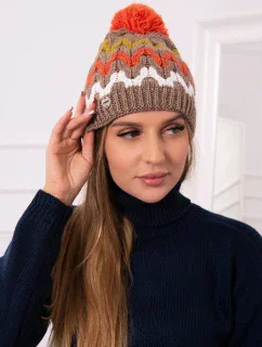 Dámska čiapka Laila K283 dark beige+kiwi