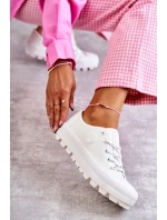 Modne Lakierowane Trampki Big Star KK274045 Białe Modne Lakierowane Trampki Big Star KK274045 Białe