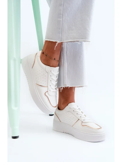 Dámské tenisky na platformě bílé model 21656769 - Boto