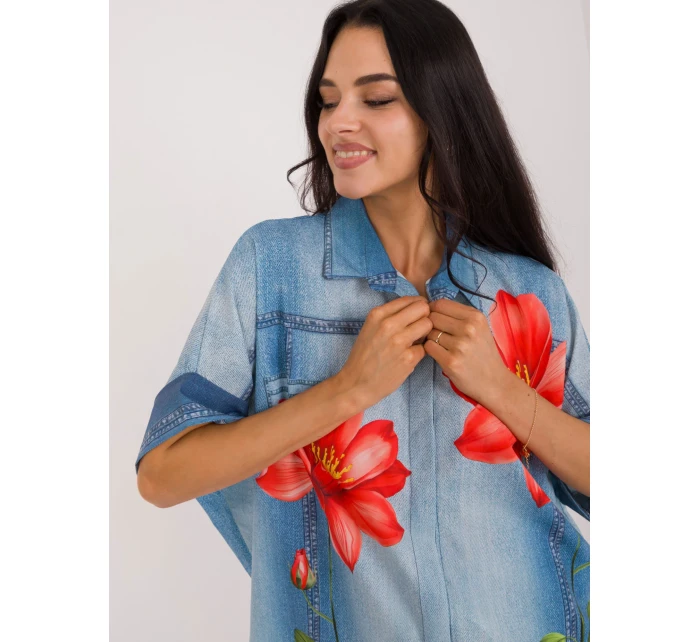 Košeľa DHJ KS 19007 1.30 modrá Košeľa DHJ KS 19007 1.30 modrá