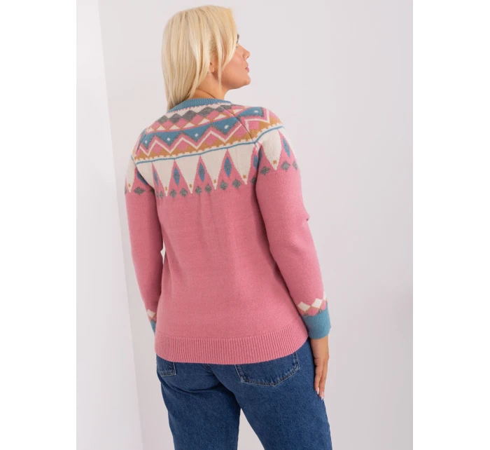 Sweter PM SW model 18909369 ciemny różowy - FPrice Sweter PM SW model 18909369 ciemny różowy - FPrice