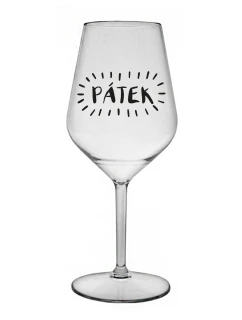 PÁTEK - čirá nerozbitná sklenice na víno 470 ml
