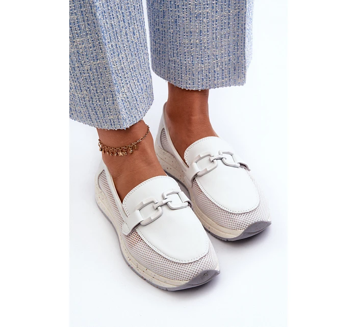 Dámske kožené mokasíny D&A TW210 white - S.Barski