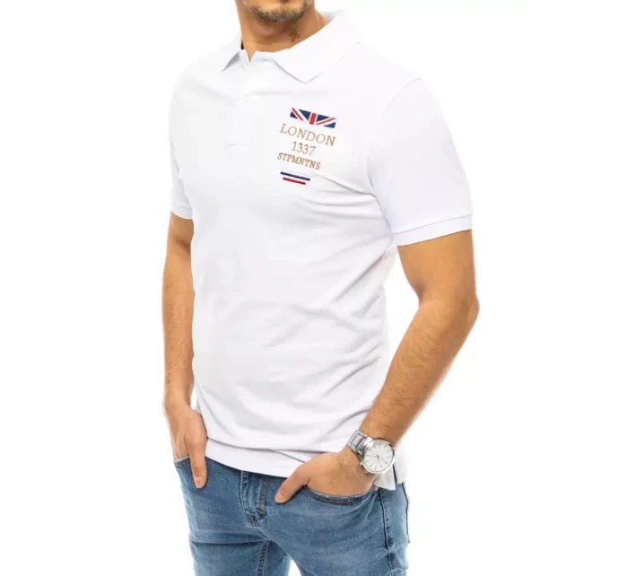 FashionStreet biele vyšívané polo tričko PX0436