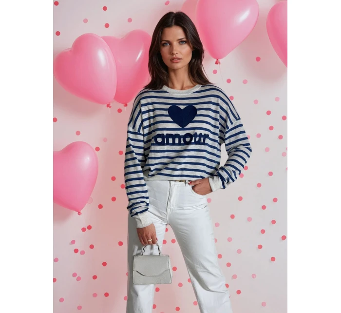 Dámsky sveter NOVES modrý FashionStreet MY2321