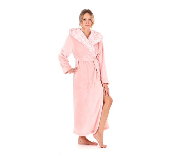 Dámsky župan Flora s kapucňou 3956 3050 pink pearl - Vestis Dámsky župan Flora s kapucňou 3956 3050 pink pearl - Vestis