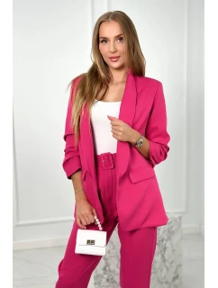 Elegantný set saka a nohavíc fuchsiovej farby