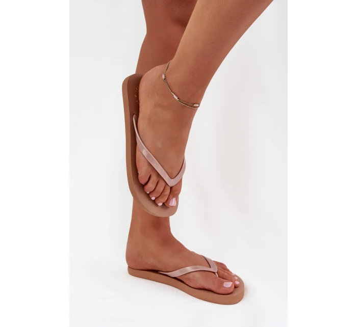 Damskie Japonki Klapki 4FMM00FFLIF018-82S Jasnobrązowe