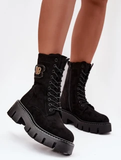 Zateplené workery dámské s ozdobou černé model 21708935 - Boto