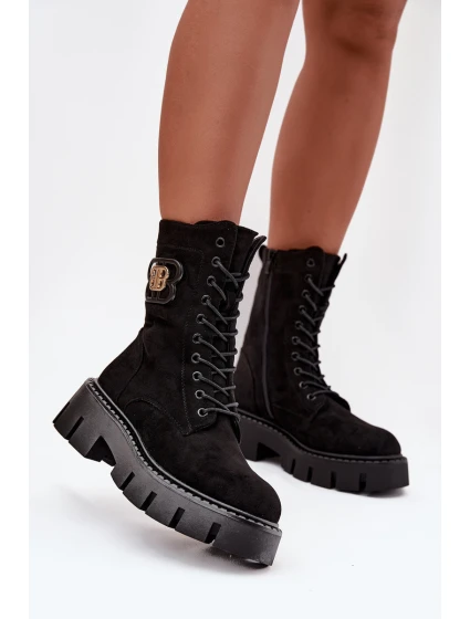 Zateplené workery dámské s ozdobou černé model 21708935 - Boto Zateplené workery dámské s ozdobou černé model 21708935 - Boto