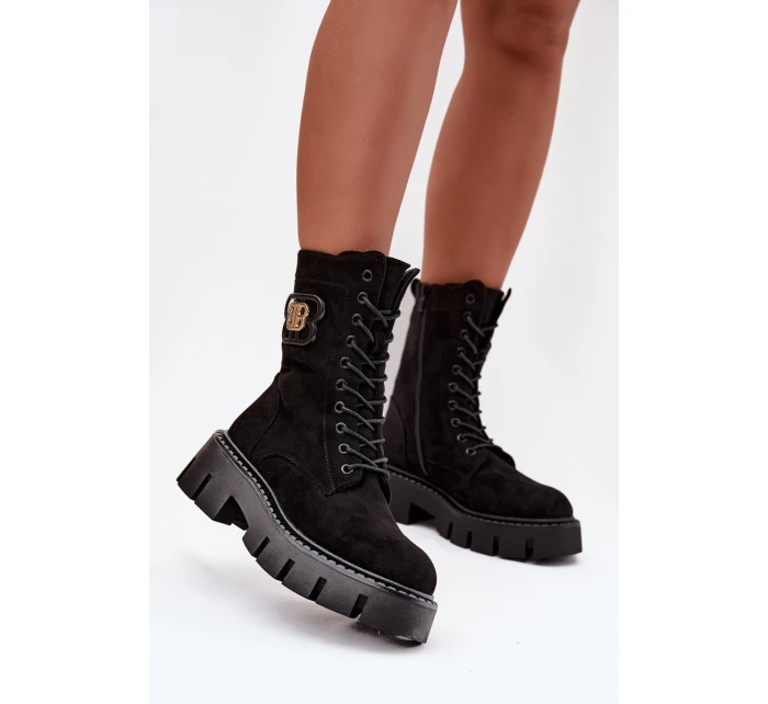 Zateplené workery dámské s ozdobou černé model 21708935 - Boto Zateplené workery dámské s ozdobou černé model 21708935 - Boto