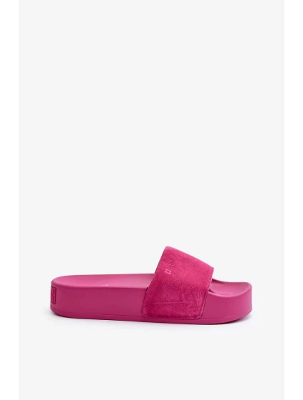 Dámske semišové šľapky na platforme Big Star Fuchsia