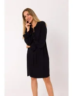 Dámske šaty so šnurovaním vpredu M742 Black - MOE