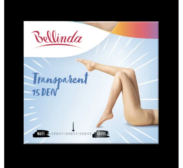 Priehľadné pančuchové nohavice bez zosilneného sedu TRANSPARENT 15 DEN - Bellinda - amber