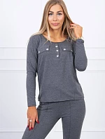 Súprava s gombíkovým výstrihom grafitová