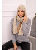 Dámská souprava se šátkem  tmavě béžová model 18752557 - K-Fashion
