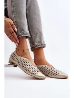 balerínky z přírodní kůže Zlaté model 21646359 - Zazoo
