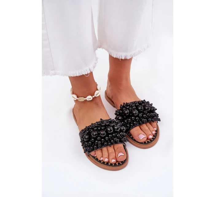 Dámské Plné Sandály S Ozdobnými Černé model 21687328 - Boto