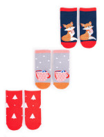 Yoclub Dětské vánoční ponožky 3Pack SKA-X012G-AA00 Multicolour